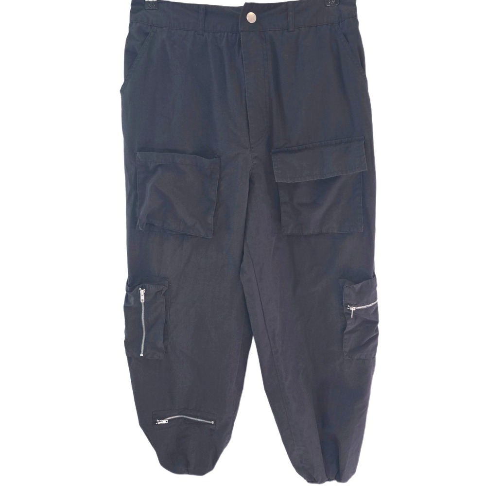 Orange Kiss Essentials Multi-Pocket Cargo Joggers | Black Techwear Size L
